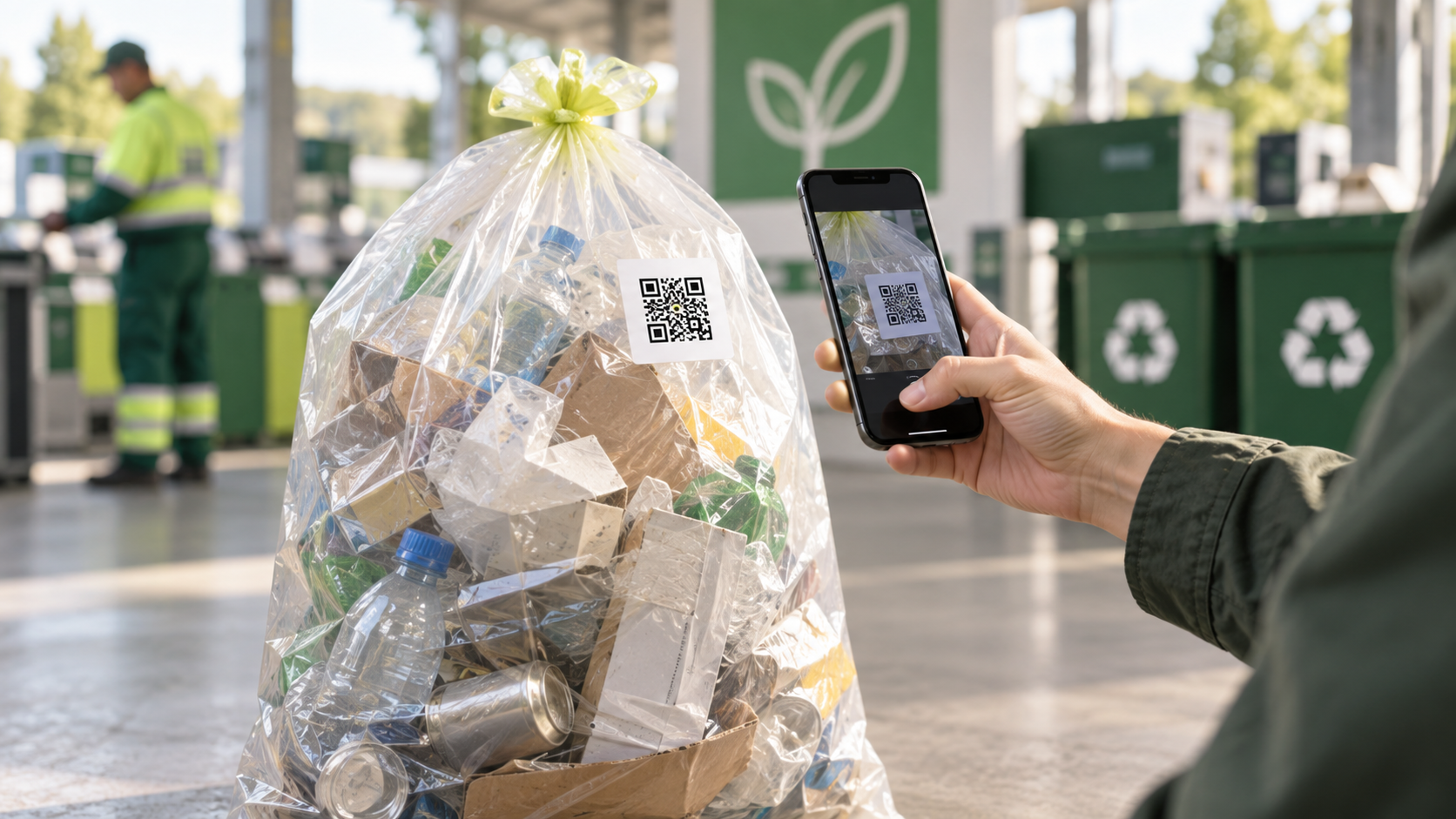 Agent utilisant BaBag pour suivre un lot de sacs transparents